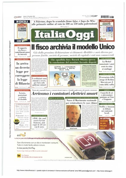 Italia oggi : quotidiano di economia finanza e politica